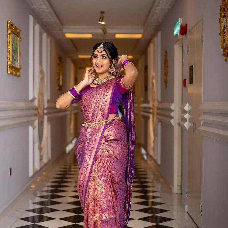 Bansari Textile Art Silk Printed Kanjeevaram Sarees With Unstitched Blouse Piece ( Purple )     			Bansari Textile Art Silk Printed Kanjeevaram Sarees With Unstitched Blouse Piece ( Purple )