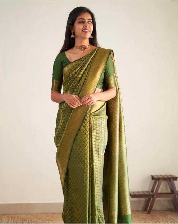 Bansari Textile Art Silk Printed Kanjeevaram Sarees With Unstitched Blouse Piece ( Green ) Bansari Textile Art Silk Printed Kanjeevaram Sarees With Unstitched Blouse Piece ( Green )