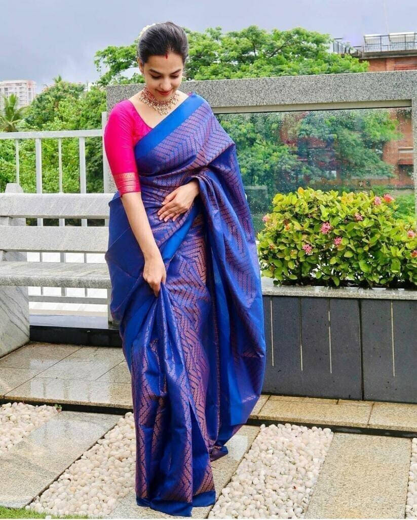 Bansari Textile Art Silk Self Design Kanjeevaram Sarees With Unstitched Blouse Piece ( Blue ) Bansari Textile Art Silk Self Design Kanjeevaram Sarees With Unstitched Blouse Piece ( Blue )