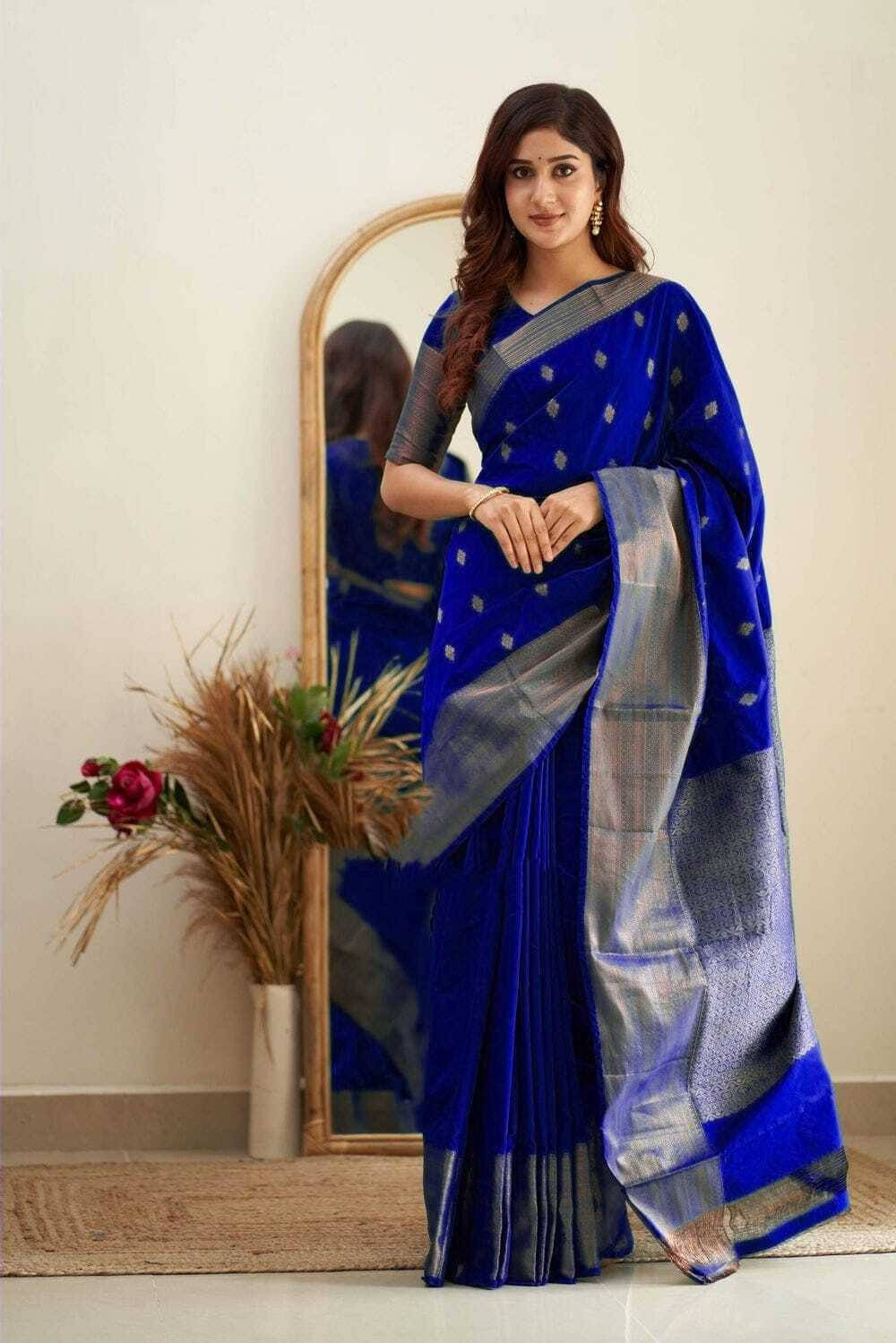 Bansari Textile Art Silk Self Design Kanjeevaram Sarees With Unstitched Blouse Piece ( Light Blue ) Bansari Textile Art Silk Self Design Kanjeevaram Sarees With Unstitched Blouse Piece ( Light Blue )