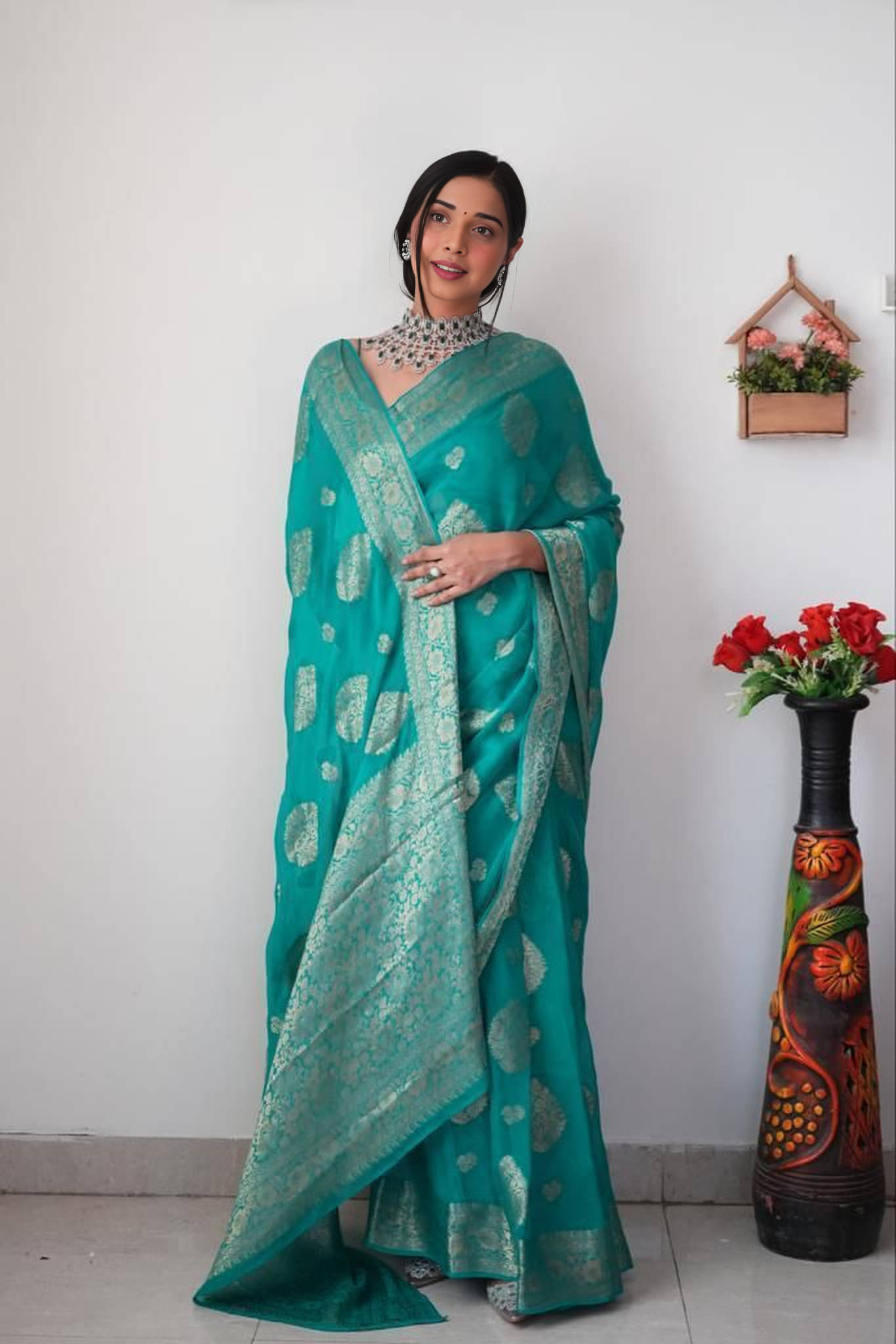 Bansari Textile Art Silk Woven Regular Saree With Unstitched Blouse Piece ( Light Green ) Bansari Textile Art Silk Woven Regular Saree With Unstitched Blouse Piece ( Light Green )