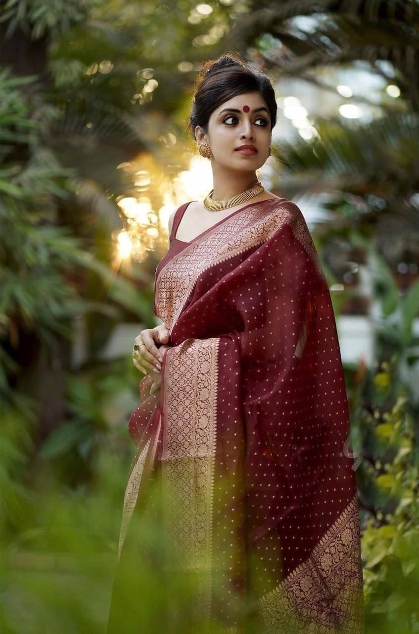 Bansari Textile Art Silk Woven Regular Saree With Unstitched Blouse Piece ( Maroon ) Bansari Textile Art Silk Woven Regular Saree With Unstitched Blouse Piece ( Maroon )