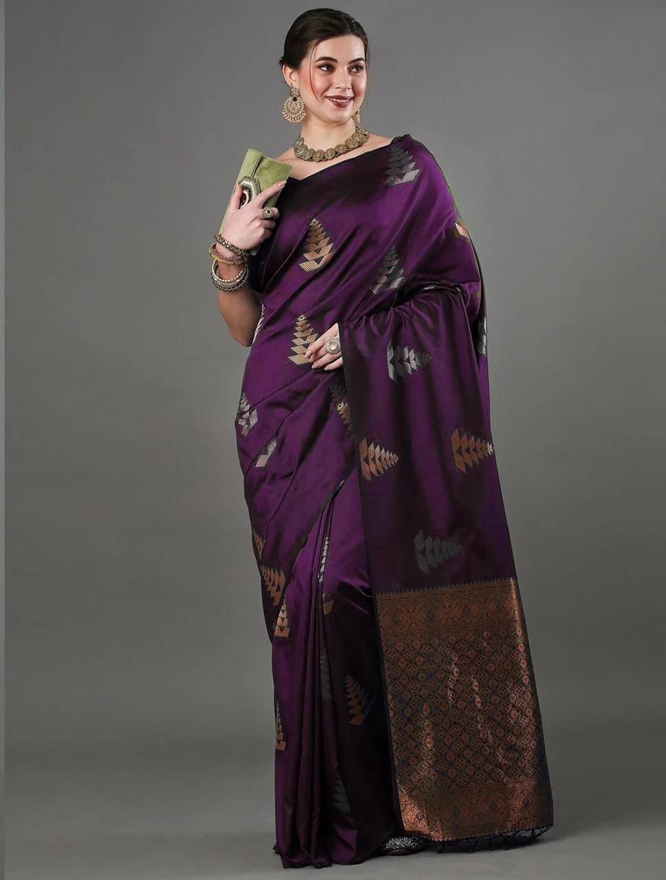 Bansari Textile Art Silk Woven Banarasi saree With Unstitched Blouse Piece ( Purple ) Bansari Textile Art Silk Woven Banarasi saree With Unstitched Blouse Piece ( Purple )