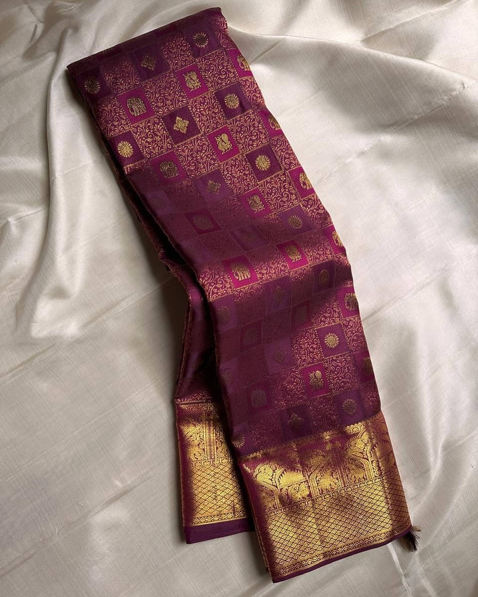 Bansari Textile Art Silk Woven Banarasi saree With Unstitched Blouse Piece ( Purple ) Bansari Textile Art Silk Woven Banarasi saree With Unstitched Blouse Piece ( Purple )