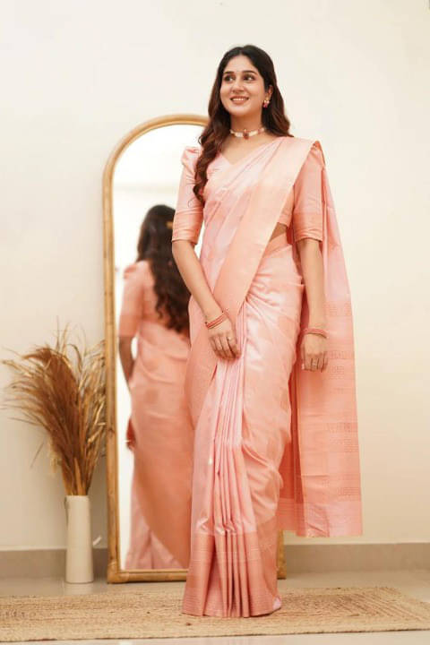 Bansari Textile Art Silk Woven Kanjeevaram Sarees With Unstitched Blouse Piece ( Pink ) Bansari Textile Art Silk Woven Kanjeevaram Sarees With Unstitched Blouse Piece ( Pink )