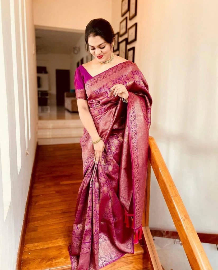     			Bansari Textile Art Silk Woven Banarasi saree With Unstitched Blouse Piece ( Pink )
