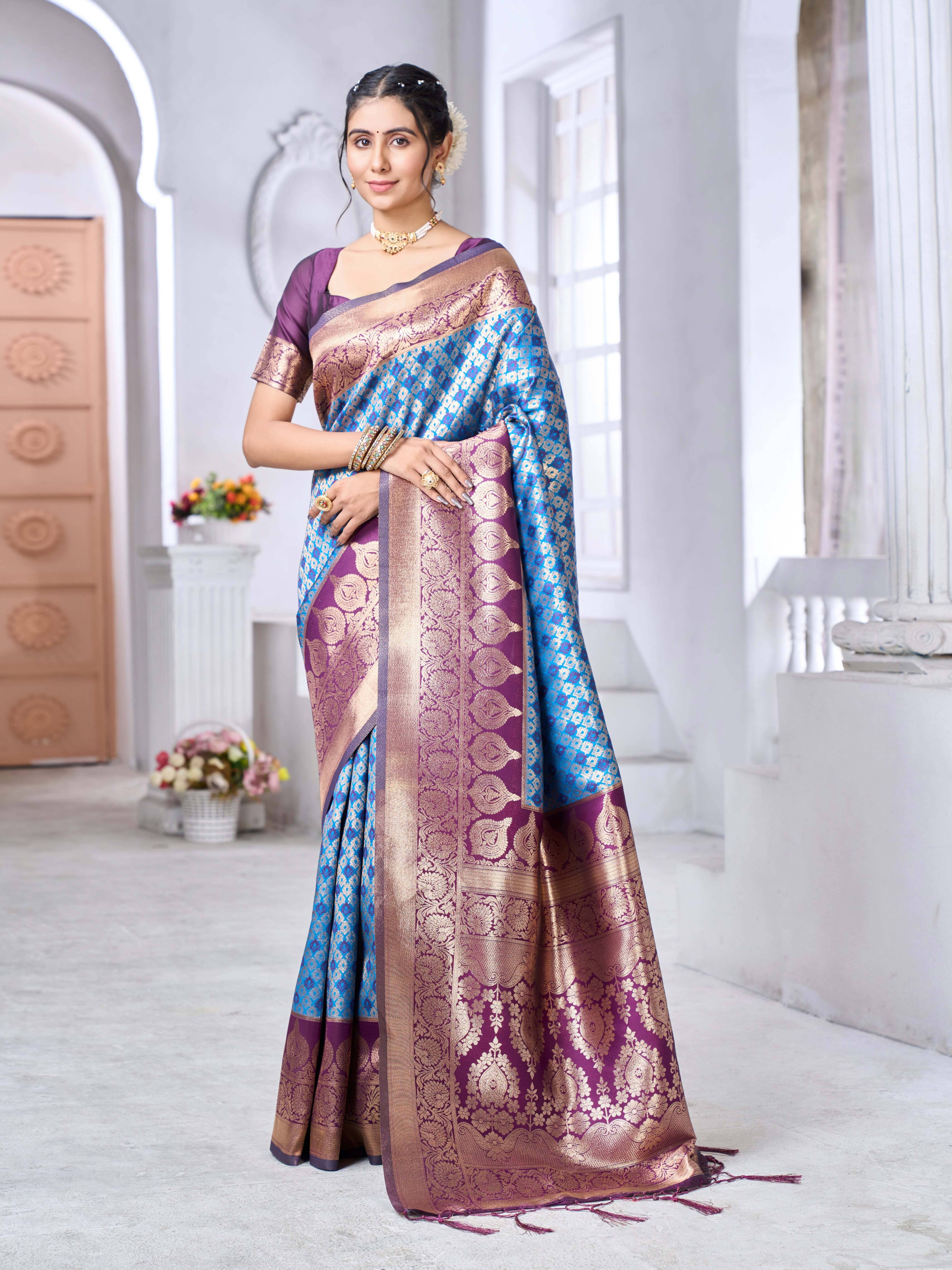 Bansari Textile Art Silk Woven Banarasi saree With Unstitched Blouse Piece ( Light Blue ) Bansari Textile Art Silk Woven Banarasi saree With Unstitched Blouse Piece ( Light Blue )