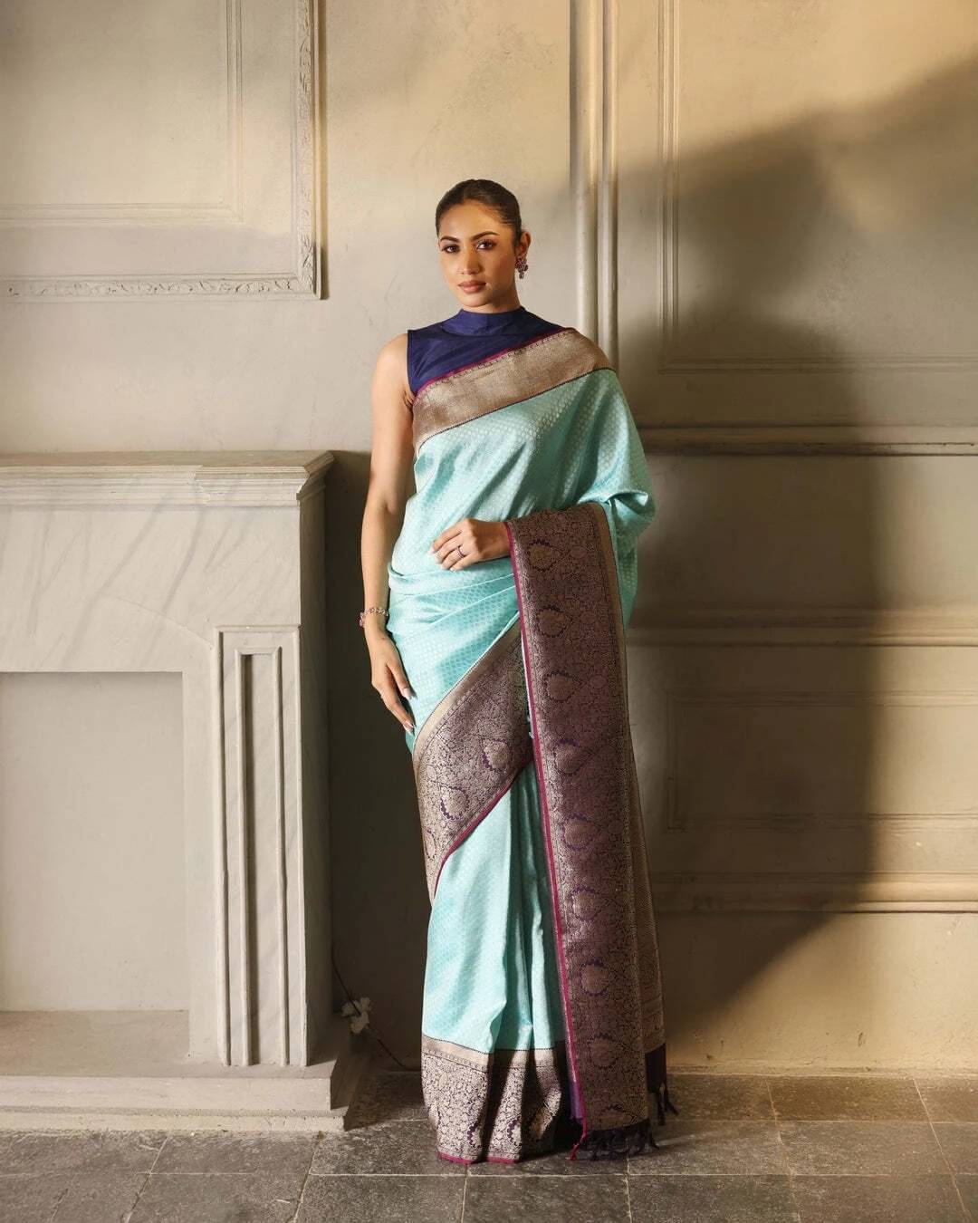 Bansari Textile Art Silk Woven Banarasi saree With Unstitched Blouse Piece ( Light Blue ) Bansari Textile Art Silk Woven Banarasi saree With Unstitched Blouse Piece ( Light Blue )
