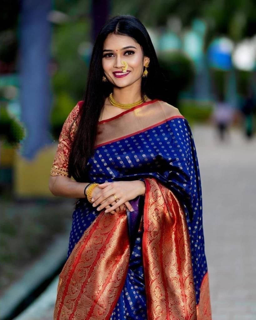     			Bansari Textile Art Silk Woven Regular Saree With Unstitched Blouse Piece ( Blue )