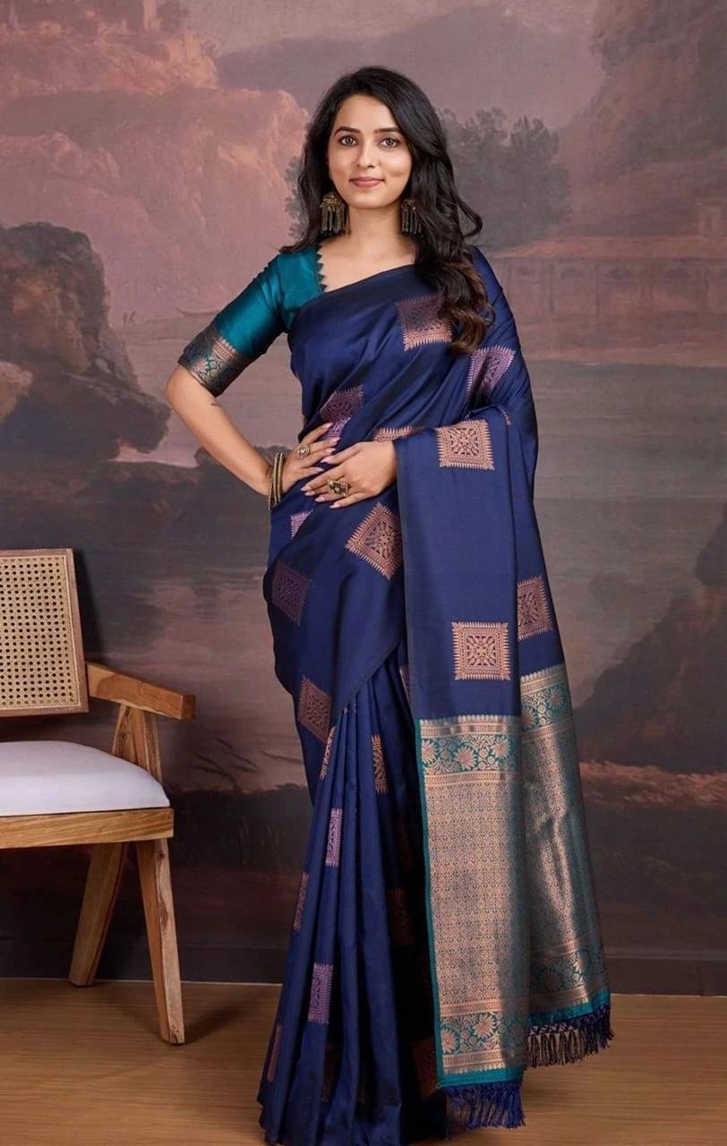Bansari Textile Art Silk Woven Banarasi saree With Unstitched Blouse Piece ( Blue ) Bansari Textile Art Silk Woven Banarasi saree With Unstitched Blouse Piece ( Blue )