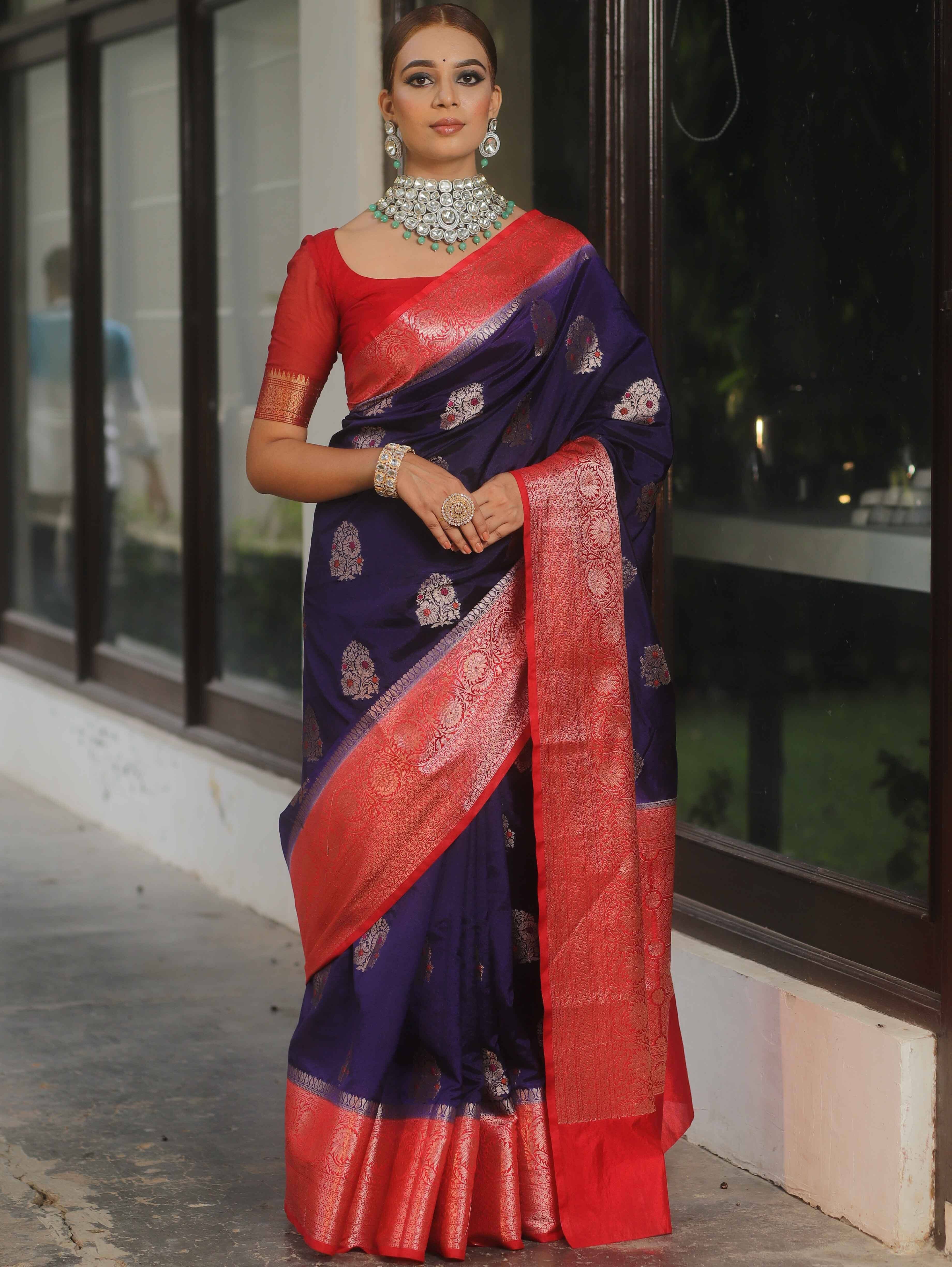     			Bansari Textile Art Silk Woven Banarasi saree With Unstitched Blouse Piece ( Light Blue )