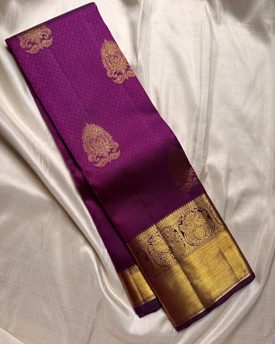 Bansari Textile Art Silk Woven Banarasi saree With Unstitched Blouse Piece ( Purple ) Bansari Textile Art Silk Woven Banarasi saree With Unstitched Blouse Piece ( Purple )