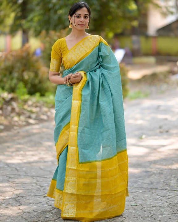     			Bansari Textile Art Silk Woven Banarasi saree With Unstitched Blouse Piece ( Light Green )