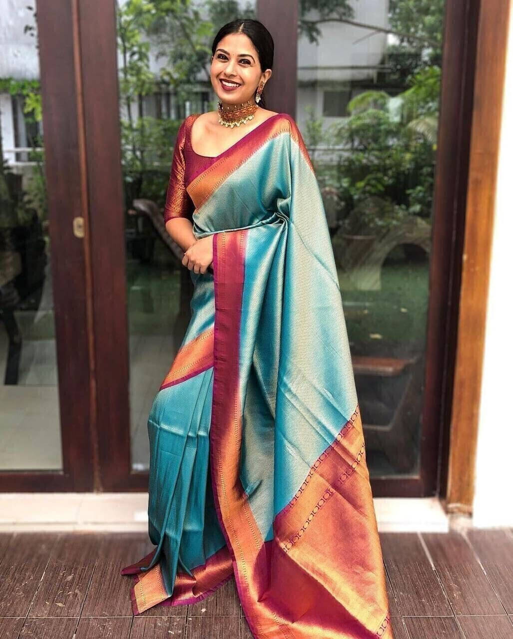 Bansari Textile Art Silk Woven Banarasi saree With Unstitched Blouse Piece ( Light Blue ) Bansari Textile Art Silk Woven Banarasi saree With Unstitched Blouse Piece ( Light Blue )