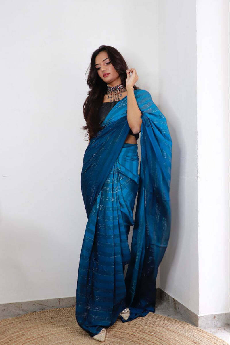 Bansari Textile Chiffon Self Design Regular Saree With Unstitched Blouse Piece ( Light Blue ) Bansari Textile Chiffon Self Design Regular Saree With Unstitched Blouse Piece ( Light Blue )