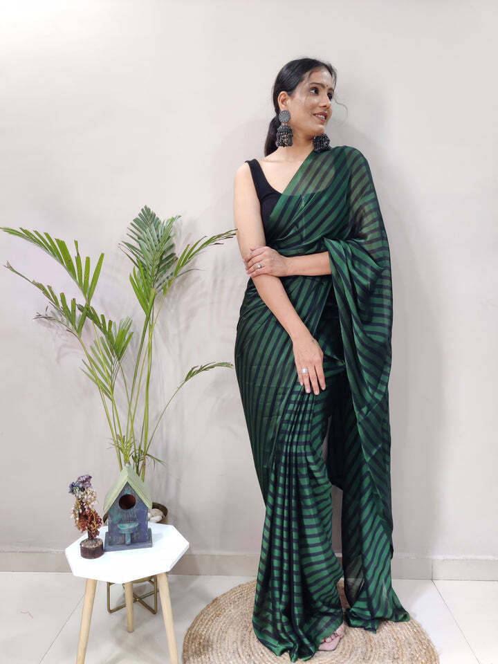 Bansari Textile Chiffon Self Design Regular Saree With Unstitched Blouse Piece ( Green ) Bansari Textile Chiffon Self Design Regular Saree With Unstitched Blouse Piece ( Green )