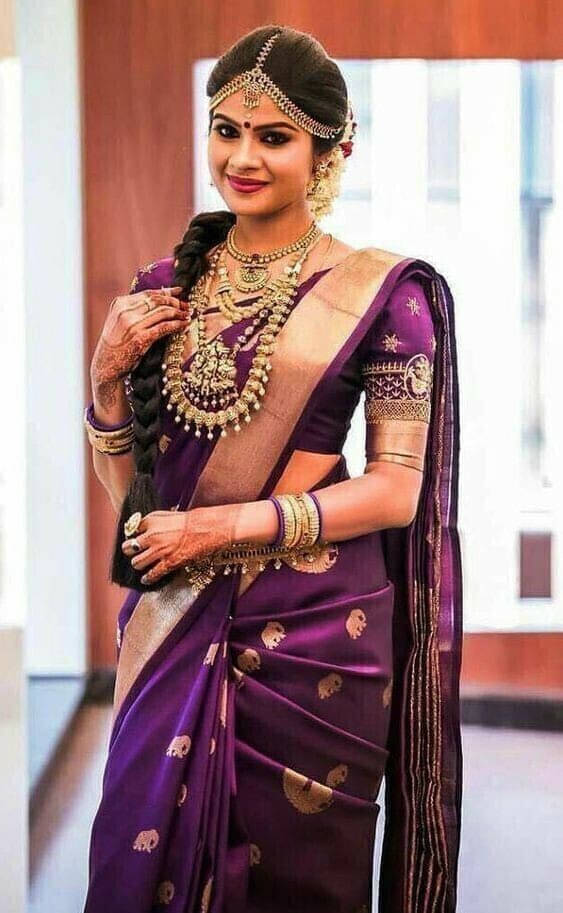     			Bansari Textile Cotton Self Design Regular Saree With Unstitched Blouse Piece ( Purple )