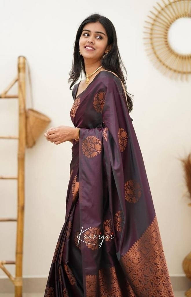 Bansari Textile Cotton Silk Embellished Banarasi saree With Unstitched Blouse Piece ( Purple ) Bansari Textile Cotton Silk Embellished Banarasi saree With Unstitched Blouse Piece ( Purple )