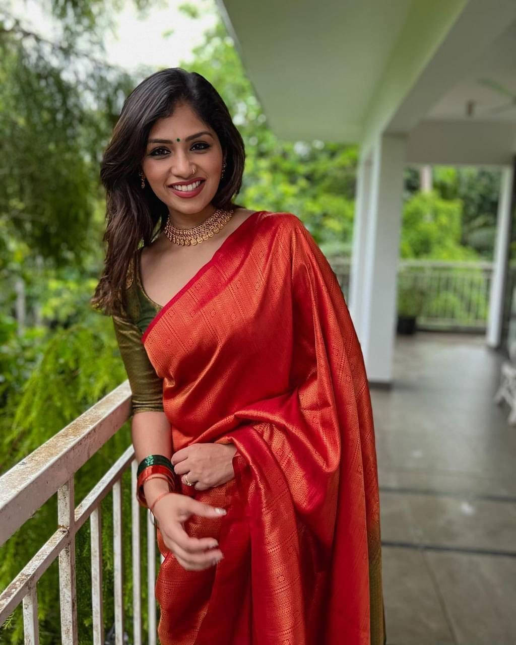 Bansari Textile Cotton Silk Printed Banarasi saree With Unstitched Blouse Piece ( Orange ) Bansari Textile Cotton Silk Printed Banarasi saree With Unstitched Blouse Piece ( Orange )