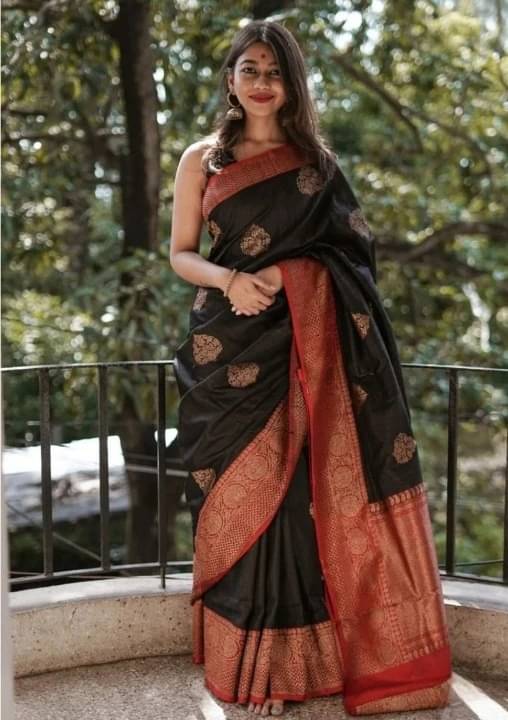 Bansari Textile Cotton Silk Printed Regular Saree With Unstitched Blouse Piece ( Black )     			Bansari Textile Cotton Silk Printed Regular Saree With Unstitched Blouse Piece ( Black )