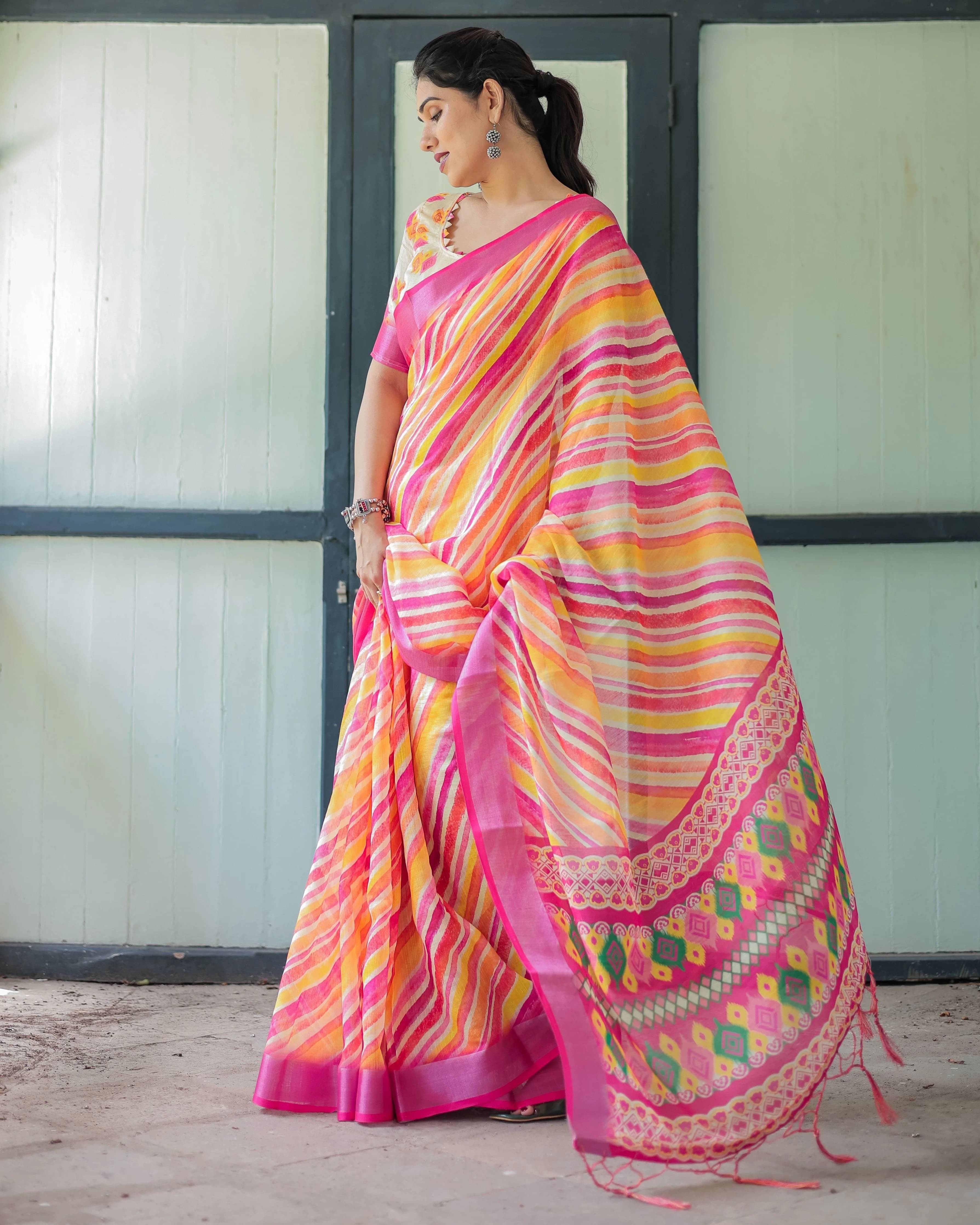 Bansari Textile Cotton Woven Regular Saree With Unstitched Blouse Piece ( Pink )     			Bansari Textile Cotton Woven Regular Saree With Unstitched Blouse Piece ( Pink )