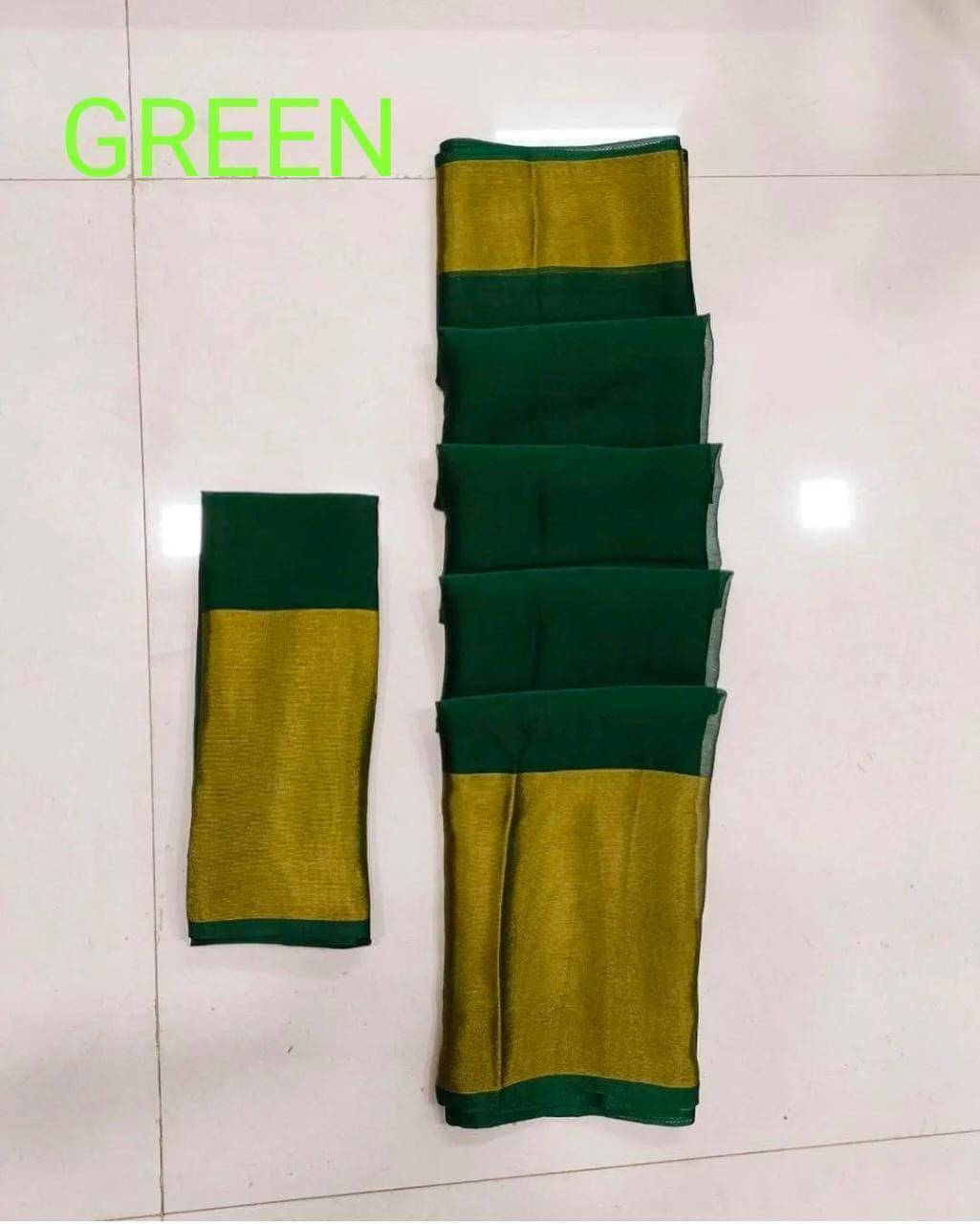     			Bansari Textile Georgette Printed Regular Saree With Stitched Blouse ( Green )