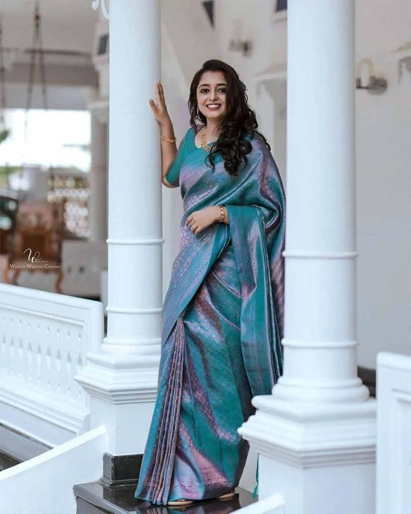 Bansari Textile Jacquard Self Design Kanjeevaram Sarees With Unstitched Blouse Piece ( Light Blue ) Bansari Textile Jacquard Self Design Kanjeevaram Sarees With Unstitched Blouse Piece ( Light Blue )