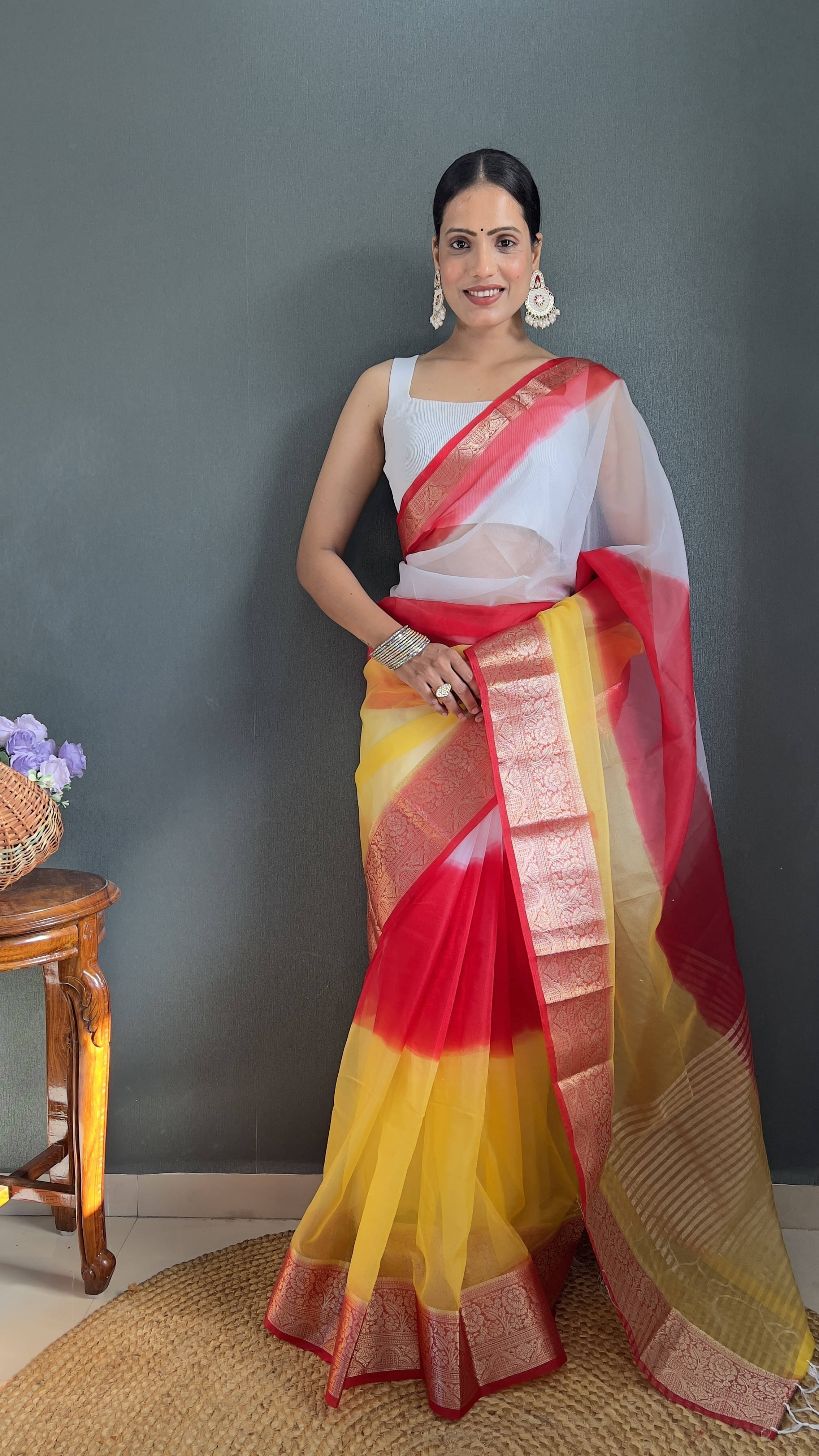 Bansari Textile Jacquard Self Design Regular Saree With Unstitched Blouse Piece ( Yellow ) Bansari Textile Jacquard Self Design Regular Saree With Unstitched Blouse Piece ( Yellow )