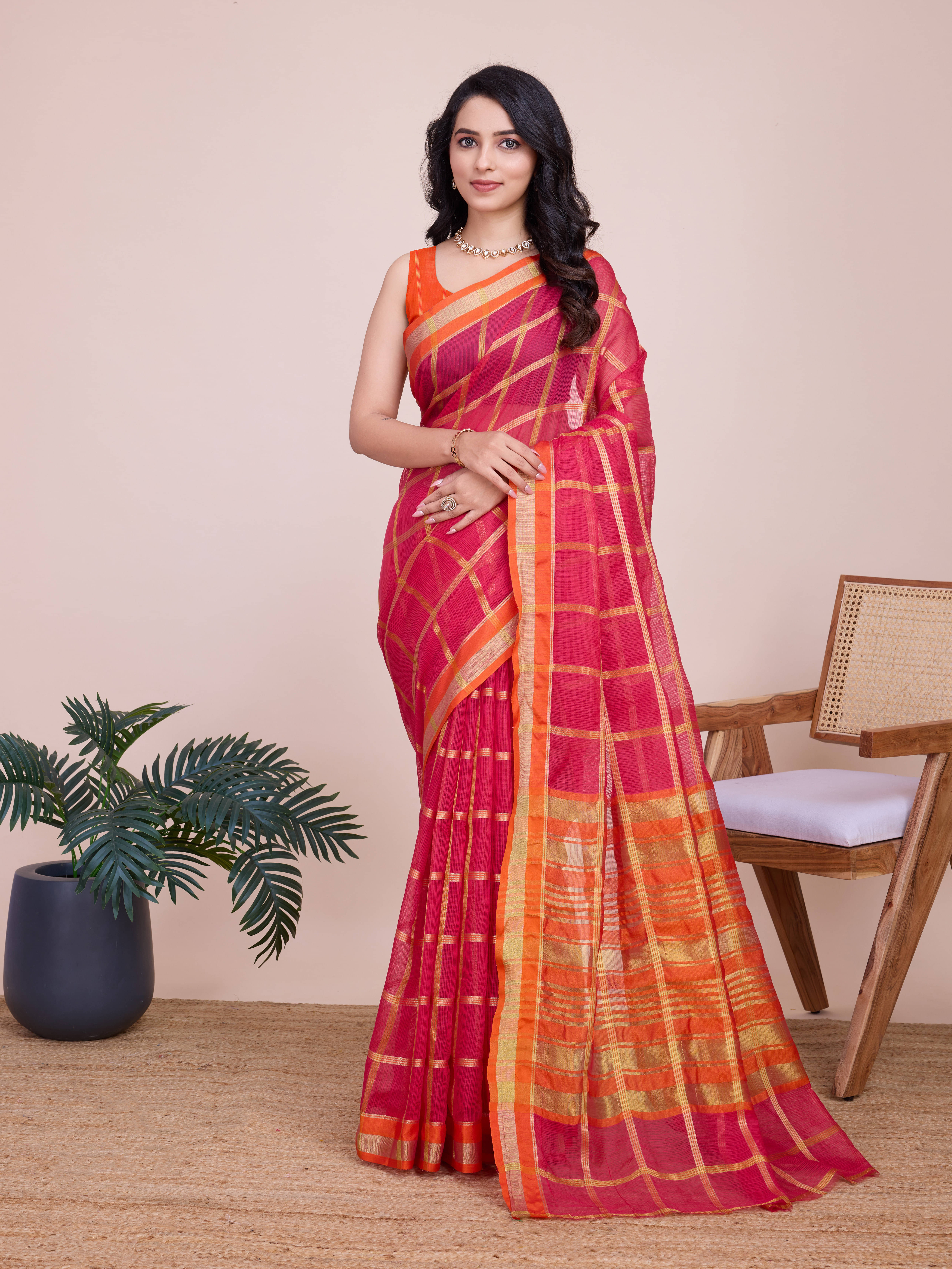     			Bansari Textile Jacquard Self Design Banarasi saree With Unstitched Blouse Piece ( Red )
