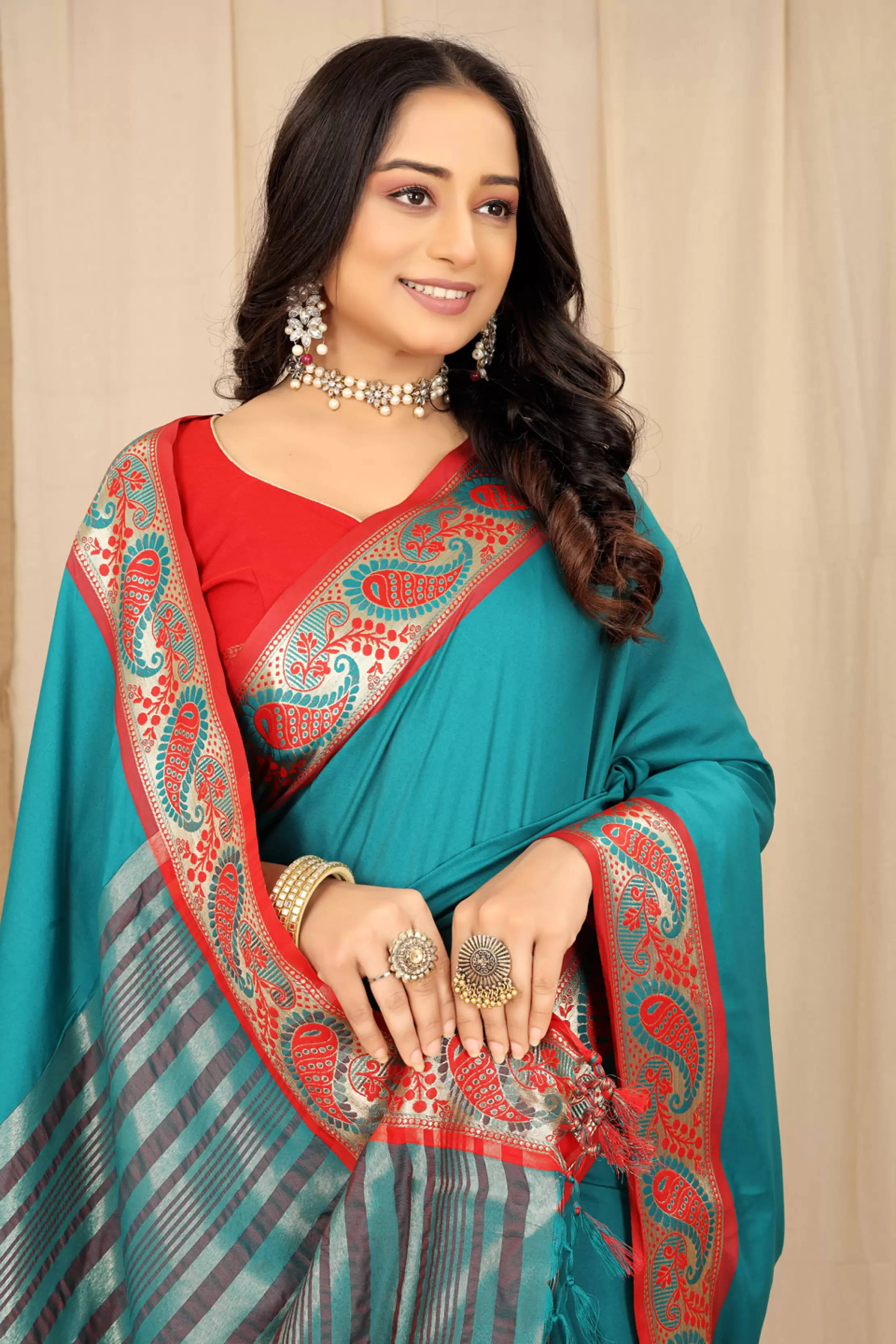 Bansari Textile Jacquard Woven Banarasi saree With Unstitched Blouse Piece ( Blue )     			Bansari Textile Jacquard Woven Banarasi saree With Unstitched Blouse Piece ( Blue )