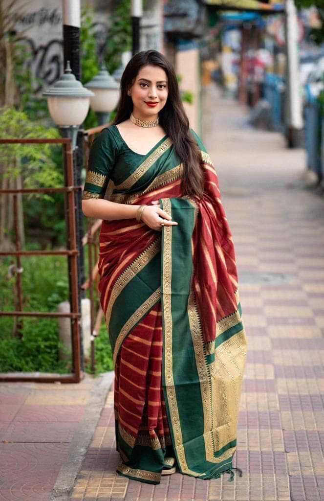 Bansari Textile Linen Self Design Regular Saree With Unstitched Blouse Piece ( Red ) Bansari Textile Linen Self Design Regular Saree With Unstitched Blouse Piece ( Red )