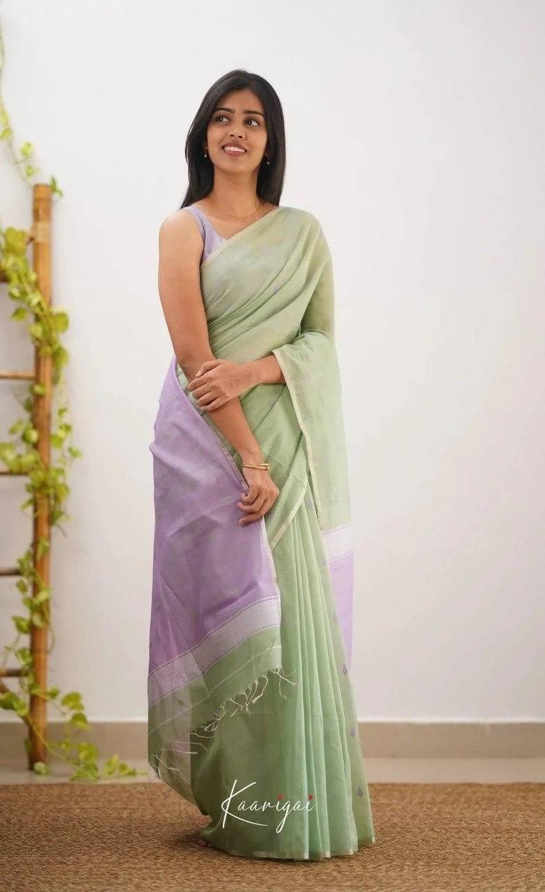     			Bansari Textile Linen Self Design Regular Saree With Unstitched Blouse Piece ( Light Green )