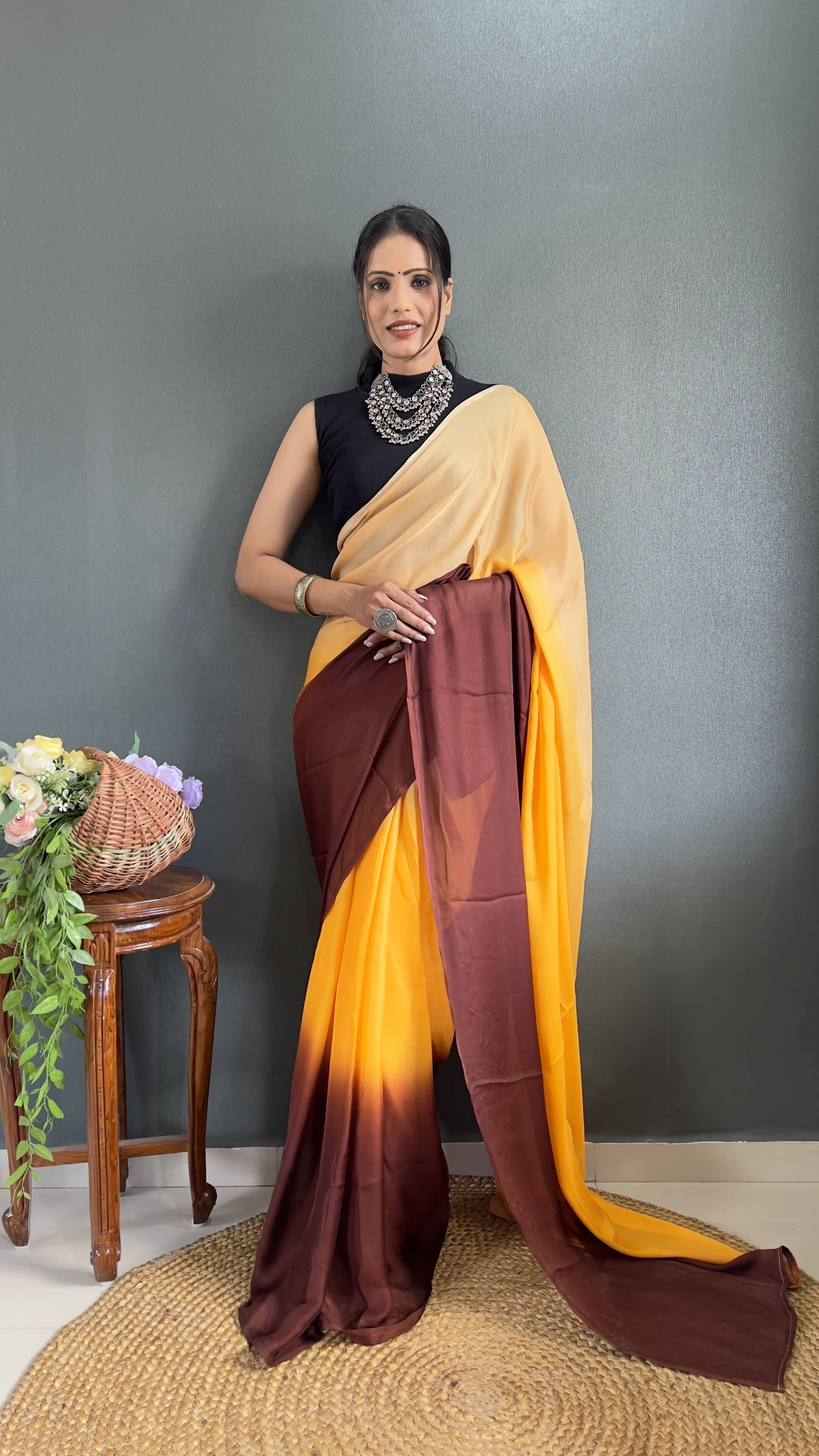 Bansari Textile Nylon Dyed Regular Saree With Unstitched Blouse Piece ( Yellow ) Bansari Textile Nylon Dyed Regular Saree With Unstitched Blouse Piece ( Yellow )