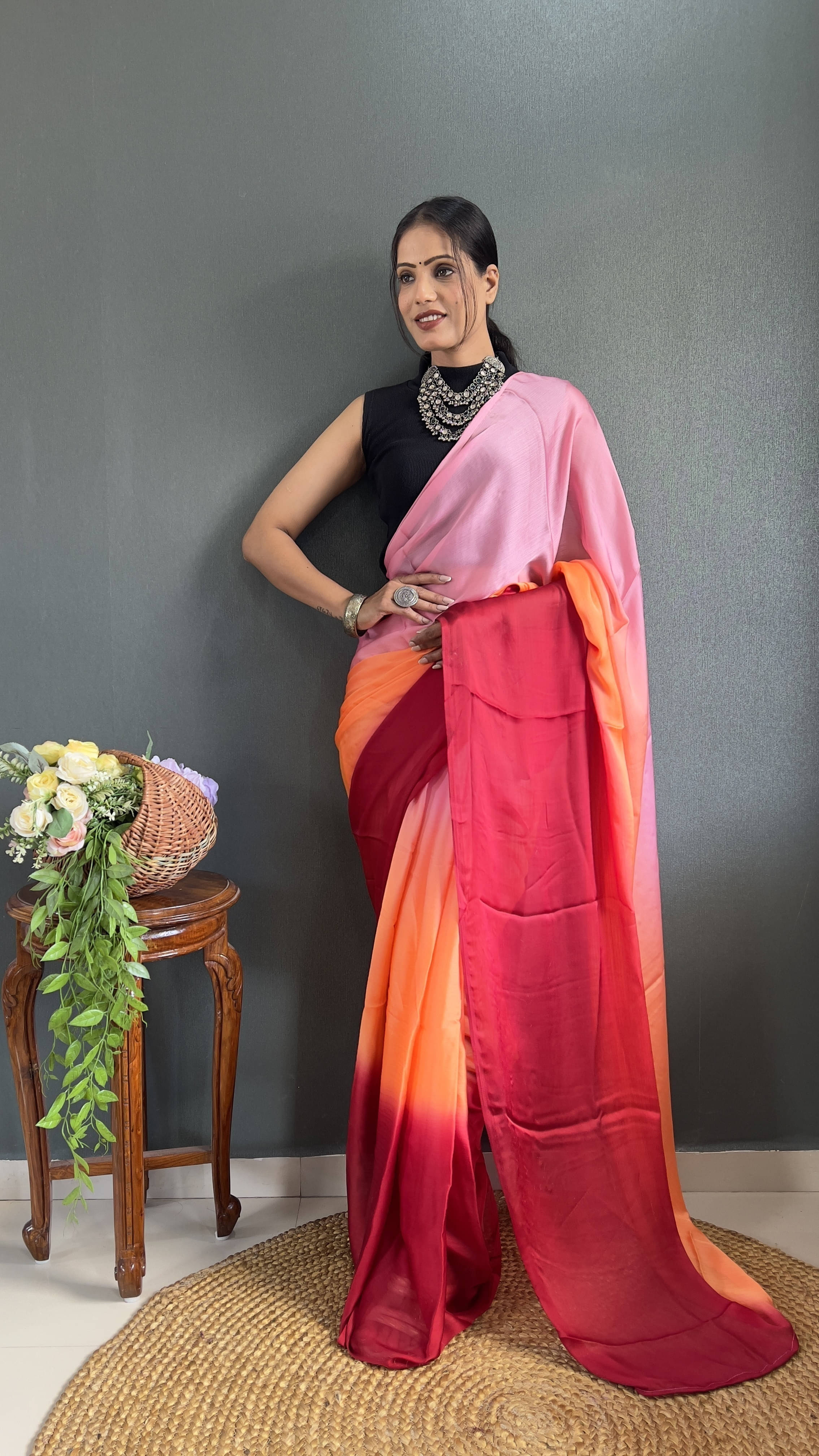 Bansari Textile Nylon Dyed Regular Saree With Unstitched Blouse Piece ( Red ) Bansari Textile Nylon Dyed Regular Saree With Unstitched Blouse Piece ( Red )