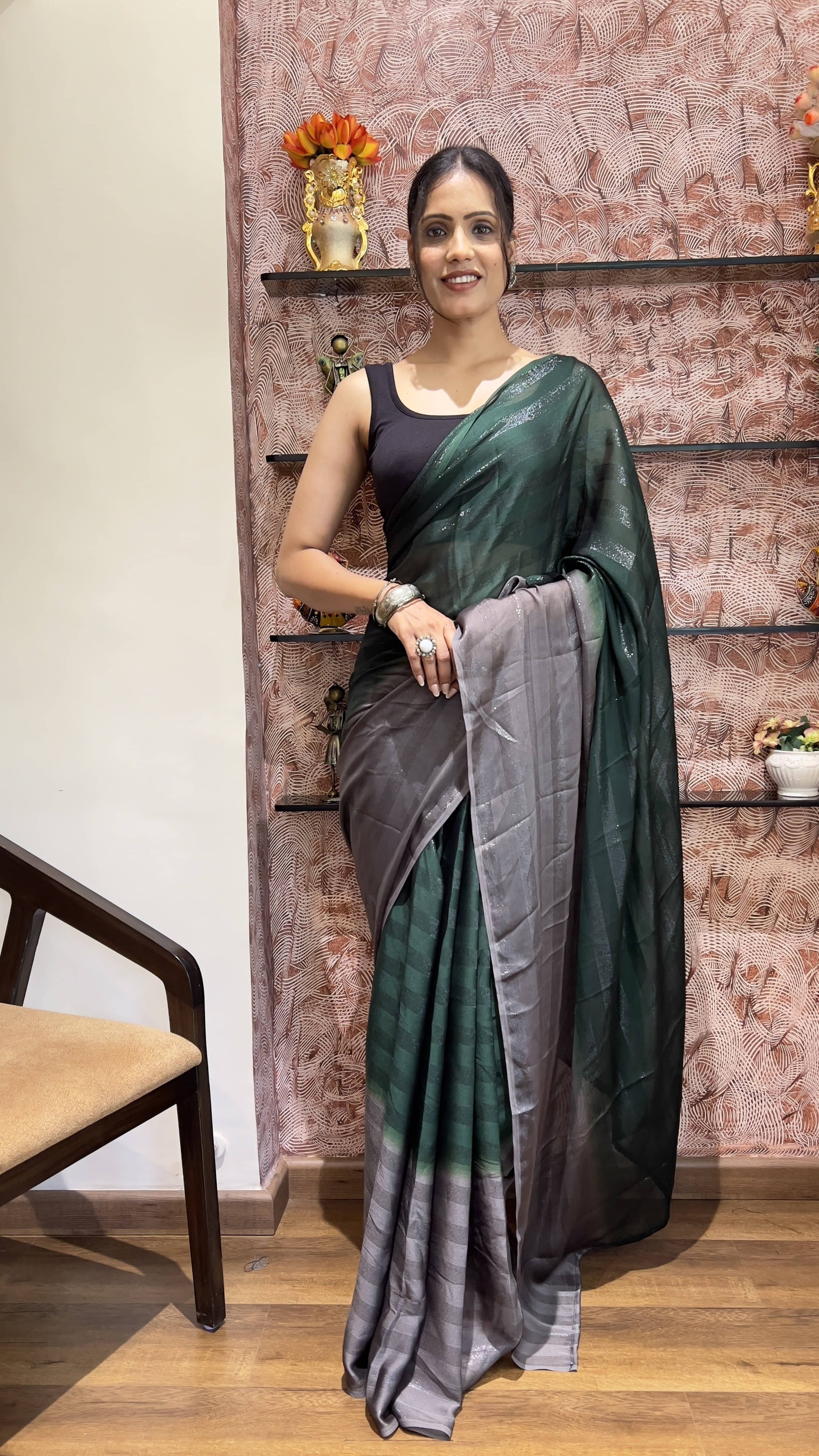 Bansari Textile Nylon Self Design Regular Saree With Unstitched Blouse Piece ( Green ) Bansari Textile Nylon Self Design Regular Saree With Unstitched Blouse Piece ( Green )