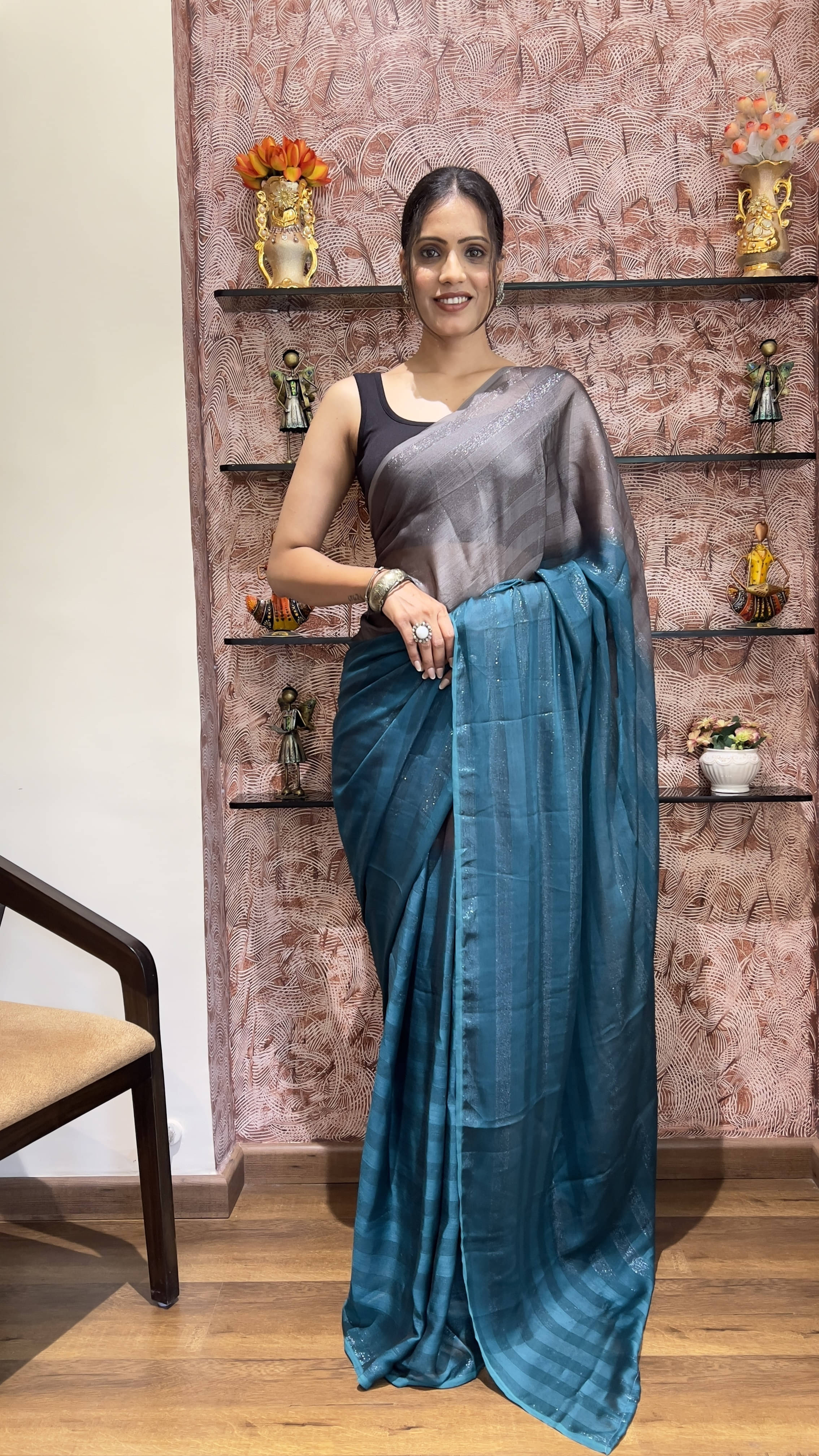 Bansari Textile Nylon Self Design Regular Saree With Unstitched Blouse Piece ( Light Blue ) Bansari Textile Nylon Self Design Regular Saree With Unstitched Blouse Piece ( Light Blue )