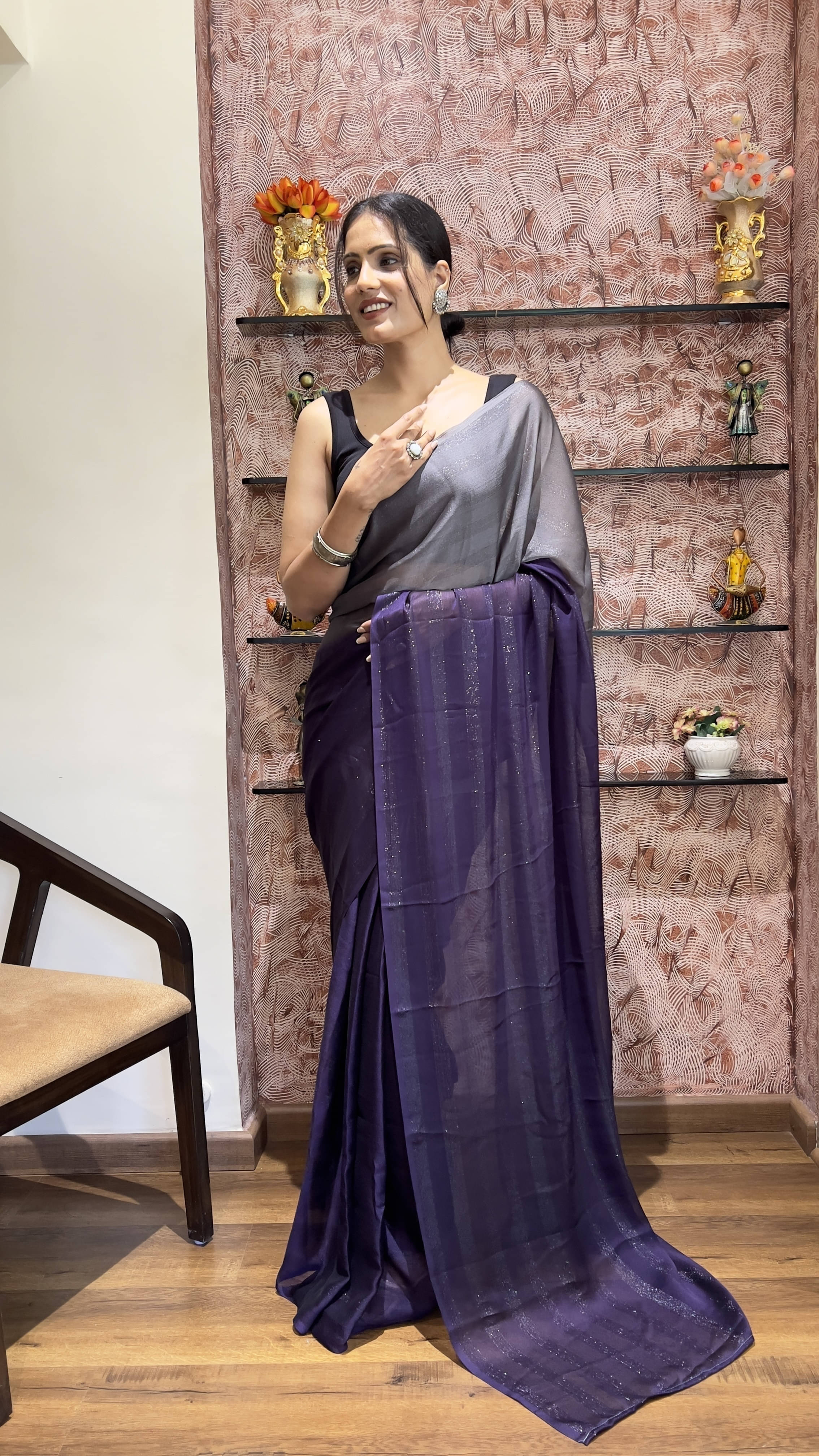Bansari Textile Nylon Solid Regular Saree With Unstitched Blouse Piece ( Purple ) Bansari Textile Nylon Solid Regular Saree With Unstitched Blouse Piece ( Purple )