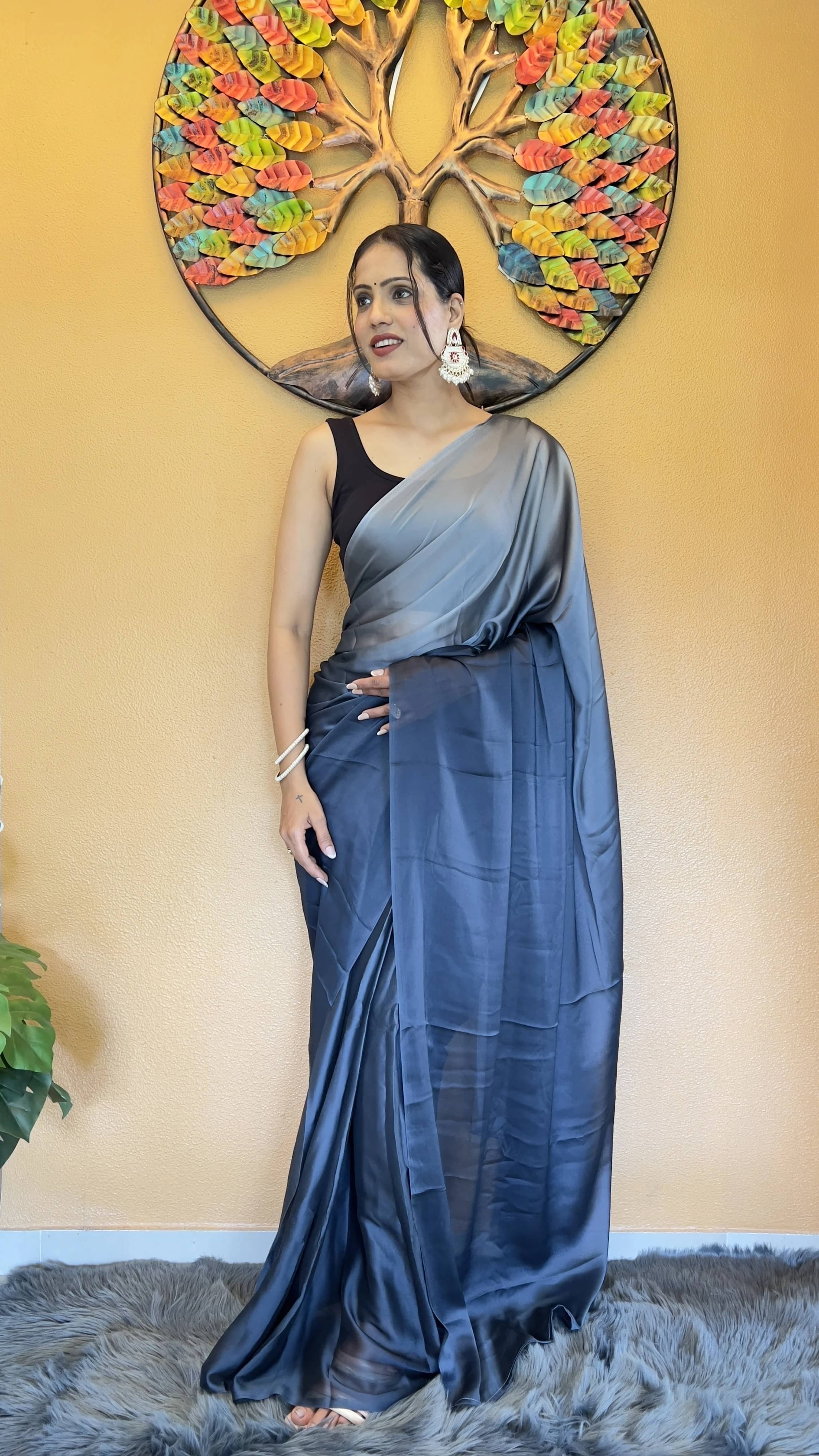     			Bansari Textile Nylon Woven Regular Saree With Unstitched Blouse Piece ( Blue )
