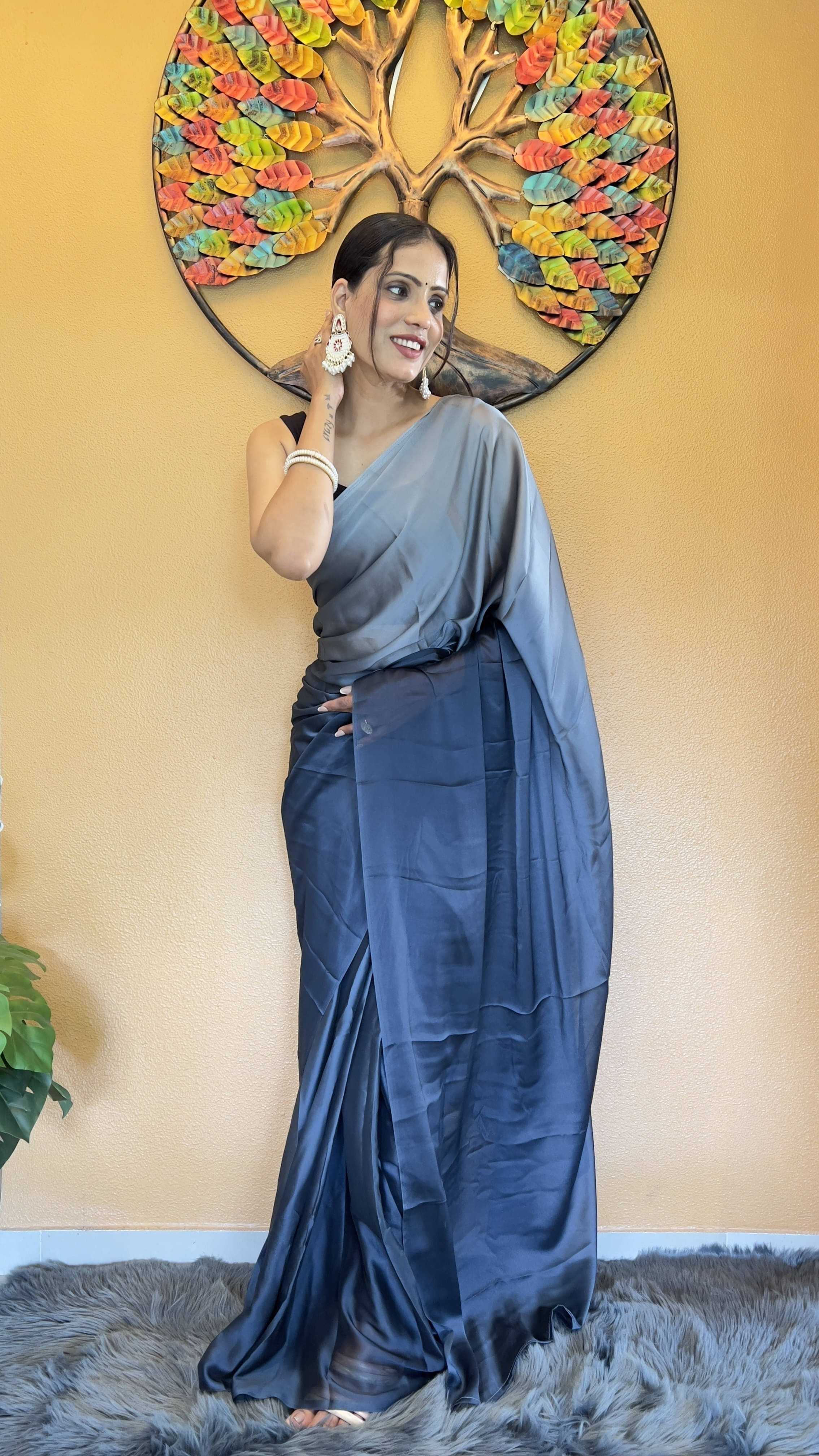     			Bansari Textile Nylon Woven Regular Saree With Unstitched Blouse Piece ( Blue )