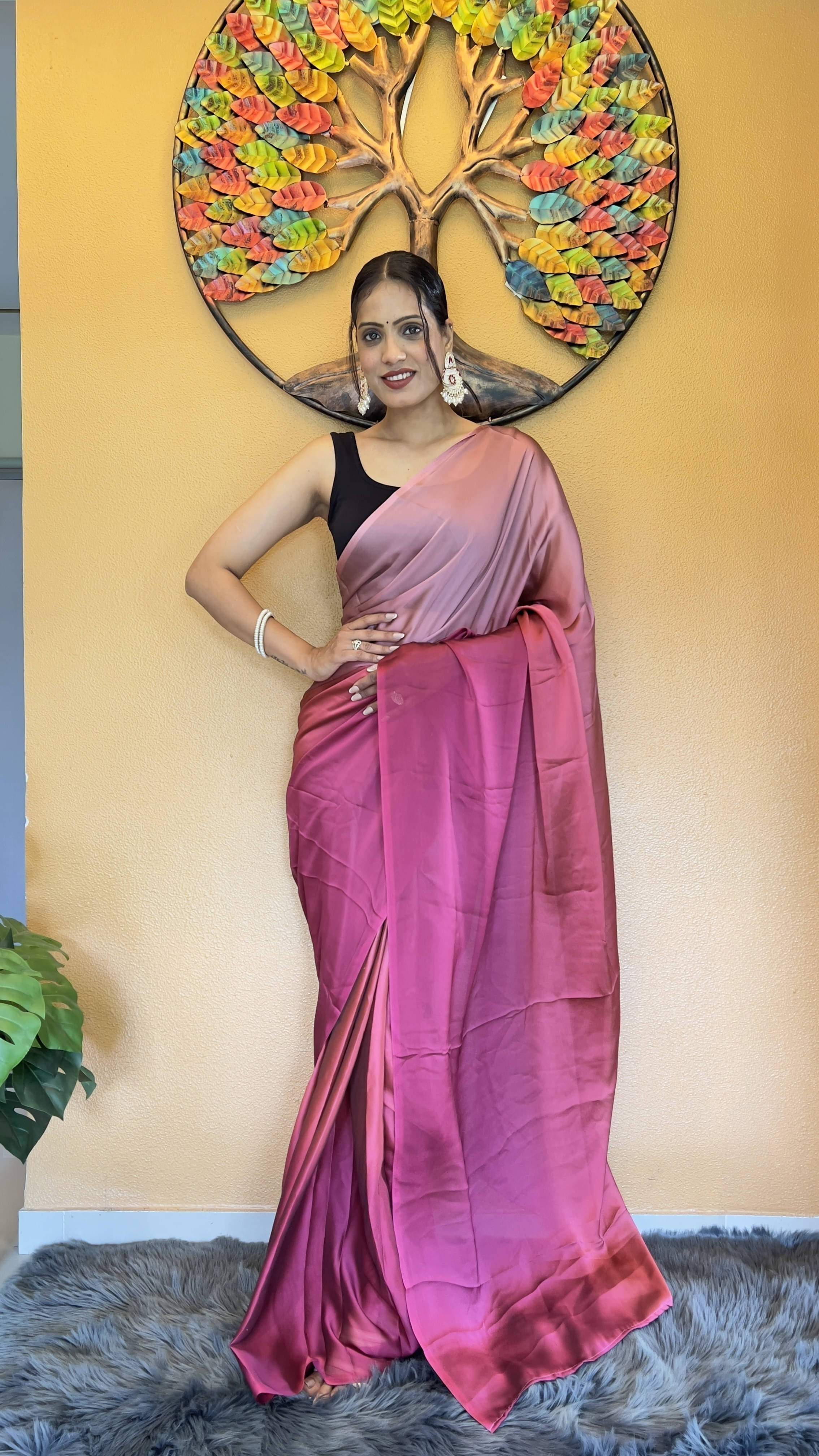     			Bansari Textile Nylon Woven Regular Saree With Unstitched Blouse Piece ( Pink )