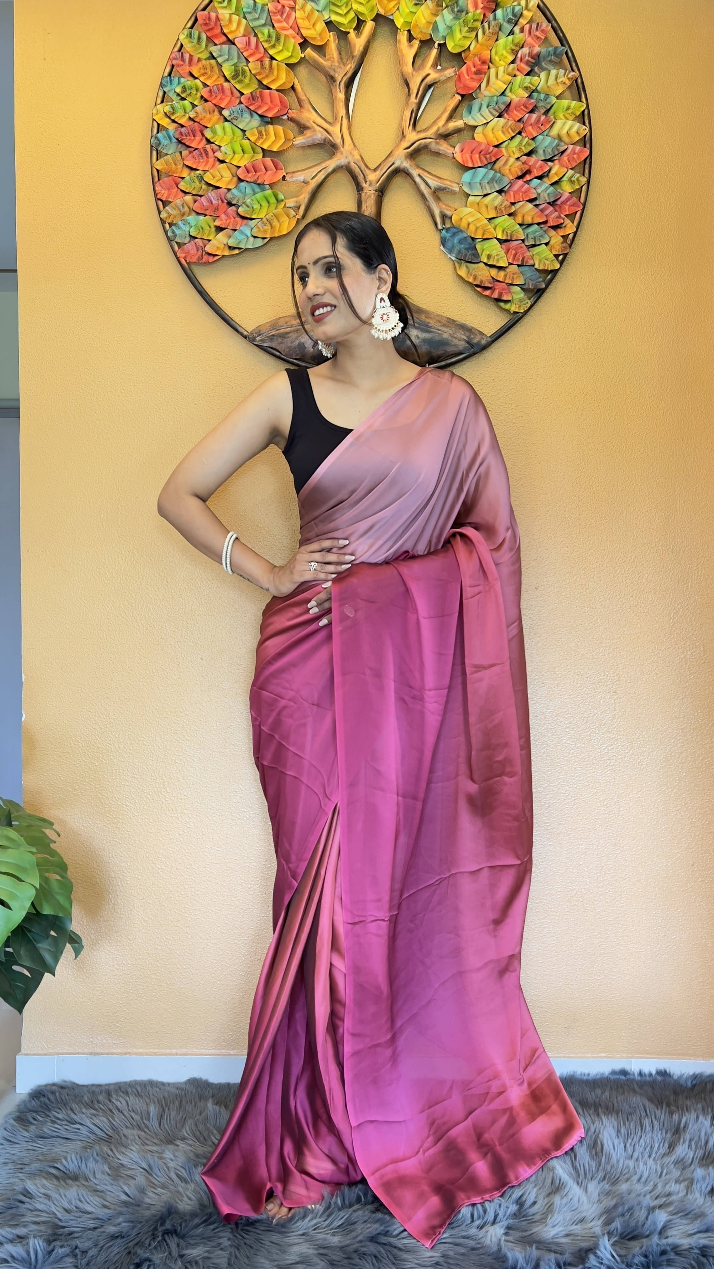     			Bansari Textile Nylon Woven Regular Saree With Unstitched Blouse Piece ( Pink )