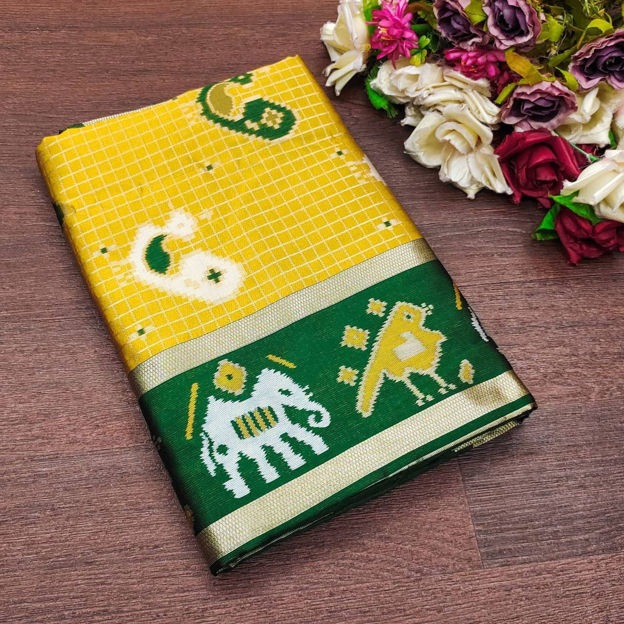 Bansari Textile Silk Blend Embroidered Regular Saree With Unstitched Blouse Piece ( Yellow ) Bansari Textile Silk Blend Embroidered Regular Saree With Unstitched Blouse Piece ( Yellow )