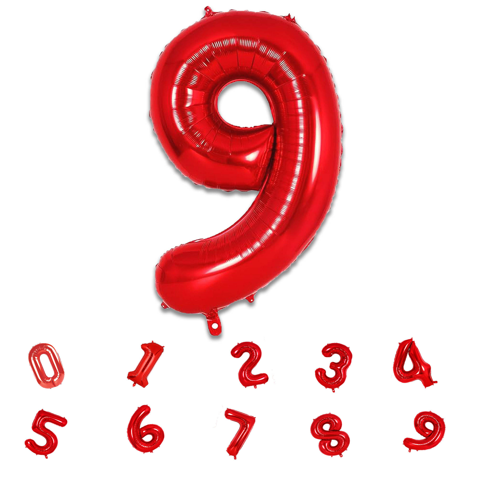     			Bubble Bells Number 9 Red Foil Balloon, For 9th Birthday, Anniversary & Party Decoration kit, 32 Inch Nine Numbers Red Foil Helium Balloon| Birthday Background Decoration Kit
