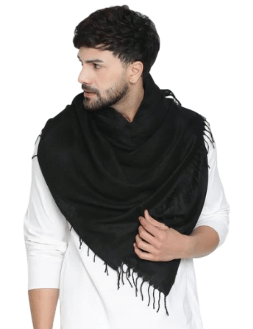     			Collective Stitch Black Cotton Men's Stoles ( Pack of 1 )