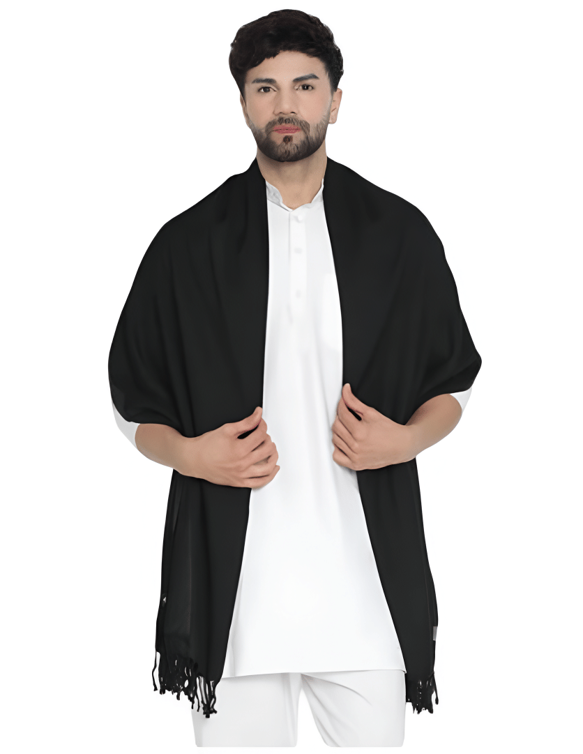     			Collective Stitch Black Cotton Men's Stoles ( Pack of 1 )