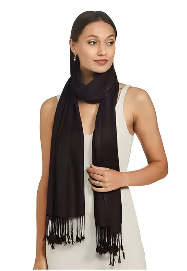 Collective Stitch Black Cotton Women's Stole ( Pack of 1 ) Collective Stitch Black Cotton Women's Stole ( Pack of 1 )