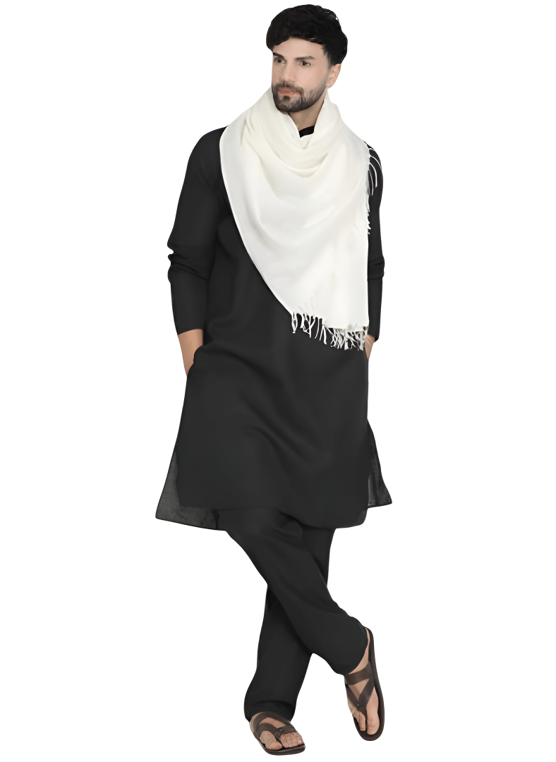     			Collective Stitch White Cotton Men's Stoles ( Pack of 1 )