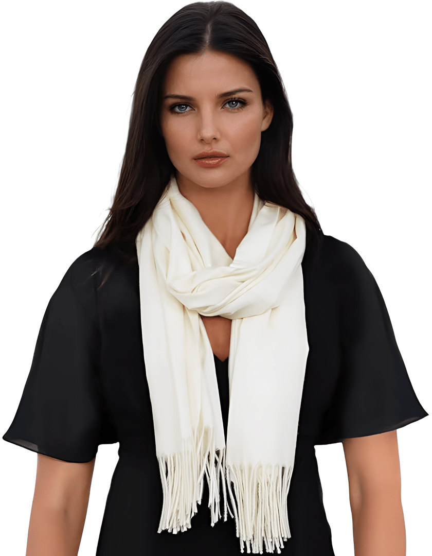     			Collective Stitch White Cotton Women's Stole ( Pack of 1 )