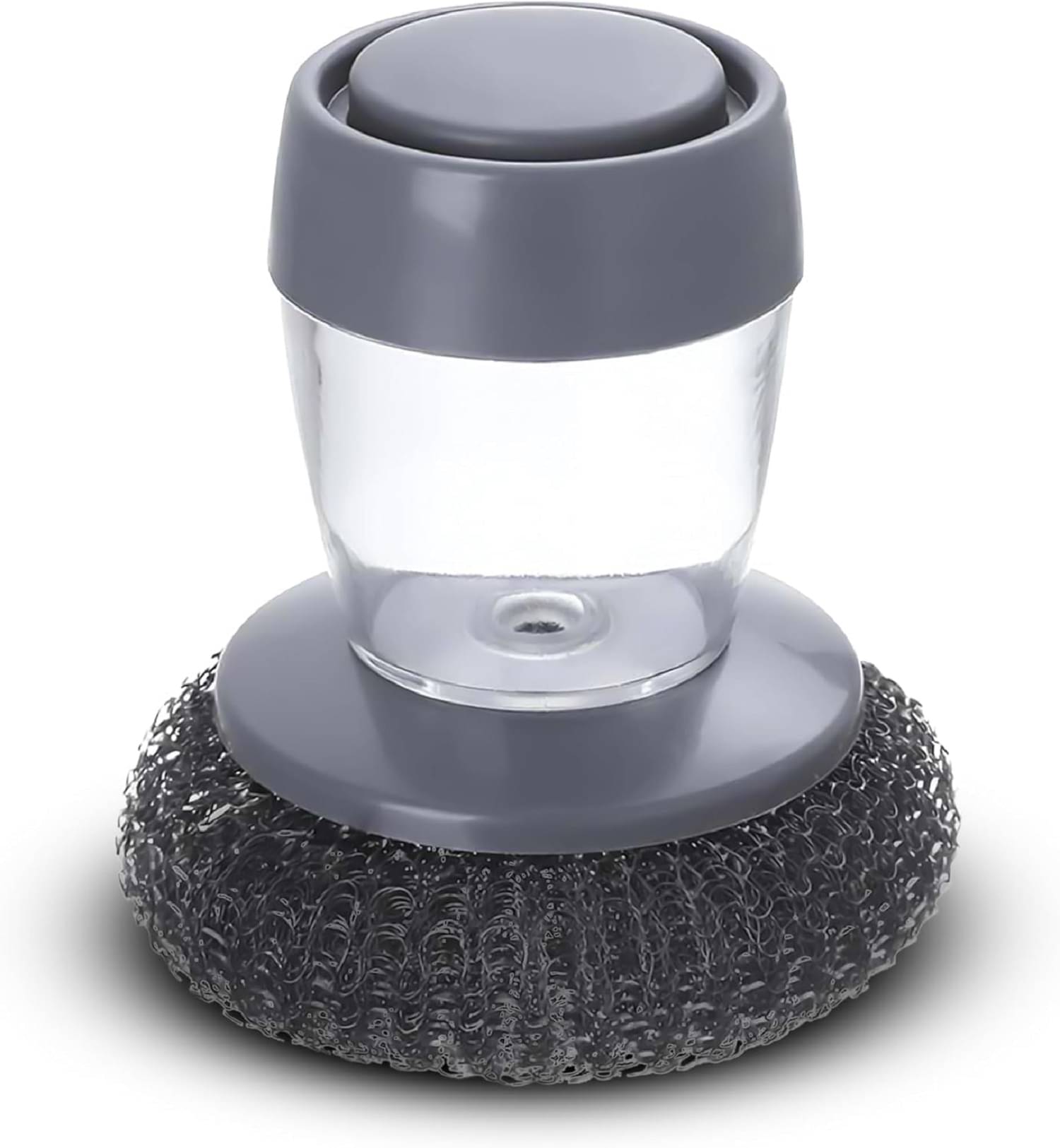     			Dish Washer, Push Dispenser with Cleaning Brush, Soap Dispensing Palm Scrubber, Scouring Pad Pot Scrubber, Sponge Household Kitchen Cleaning Tool.
