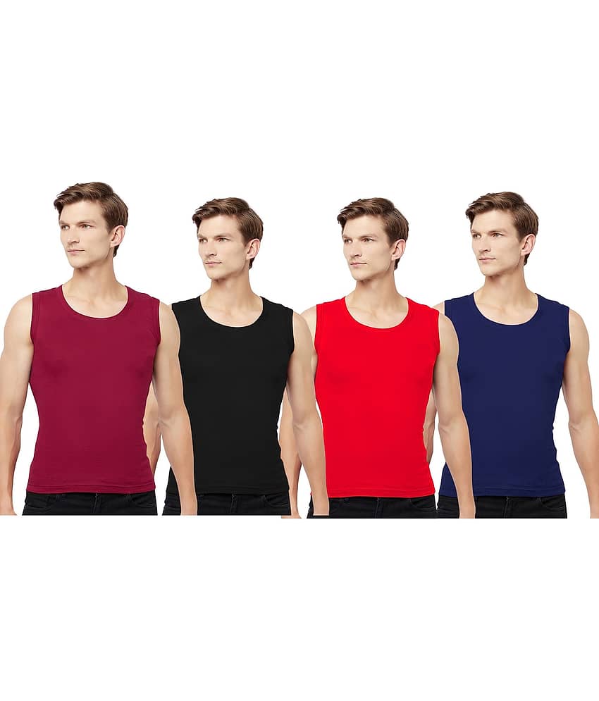 Drako Pack of 4 Cotton Basic Vest For Men ( Multicolor ) - Nightwear & Loungewear | Buy online on ZillyBuy